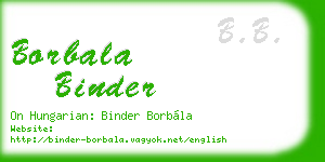borbala binder business card