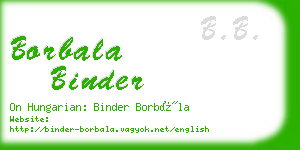 borbala binder business card